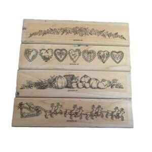 Stampin Up Four Seasons Rubber Stamps Borders Set